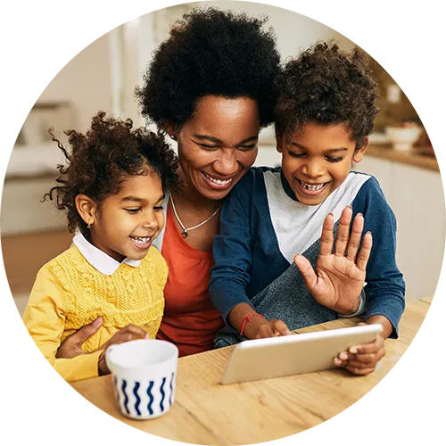 online therapy session with kids and their mom 